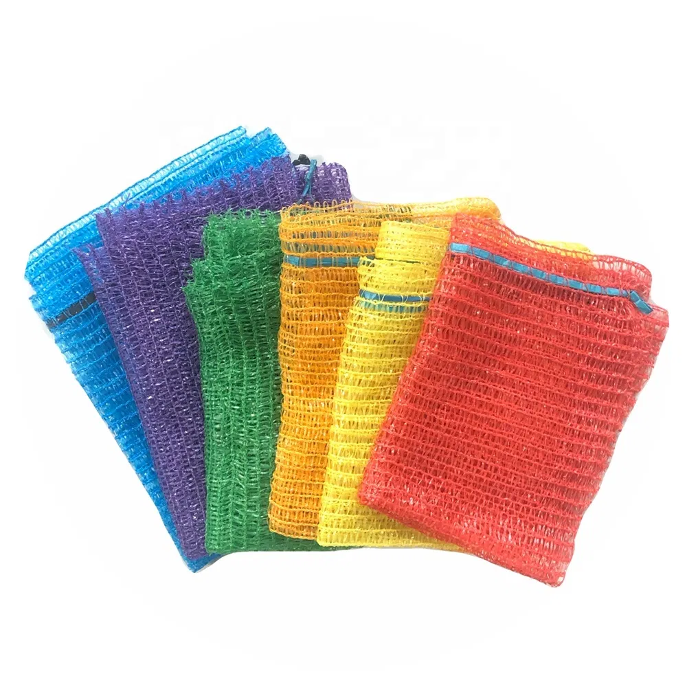Wholesale Price Recycled 50*80cm 25kg 30kg 50kg Packing PP Vegetables Net Sack PE Raschel Mesh Bag for Potato Onion Garlic Packaging