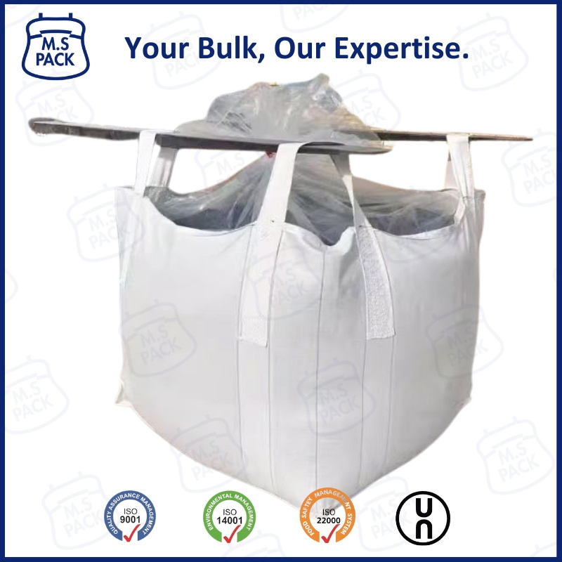 FIBC Jumbo 1000kg 1500kg Super Sack Bulk Baffle Ton Bag Big Bag Packaging PP Woven Ton Bag