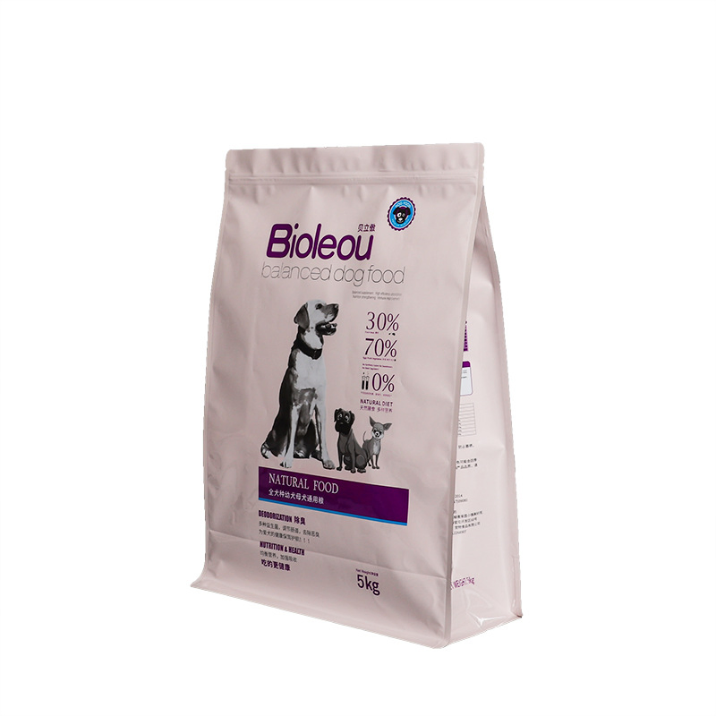 Plastic Custom Print Dog Metallic Film High Barrier Zip Lock Reclosable Cat Dog Pet Treats Snacks Food Packaging Reclosable Side Gusseted Bag Quad Seal Bag