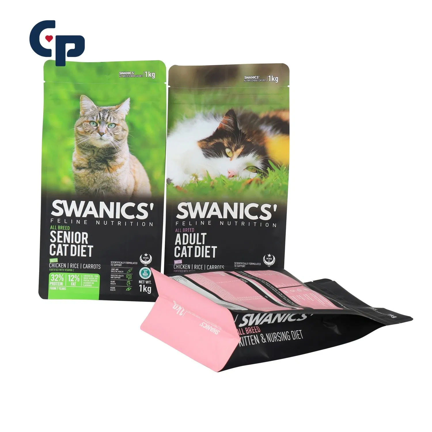 Custom Printed Bolsa Doypack Kraft Paper Eco Tea Coffee Valve Plastic Stand up Flat Bottom Pouch Zip Lock Mylar Cat Dog Feed Products Pet Food Packaging Bag