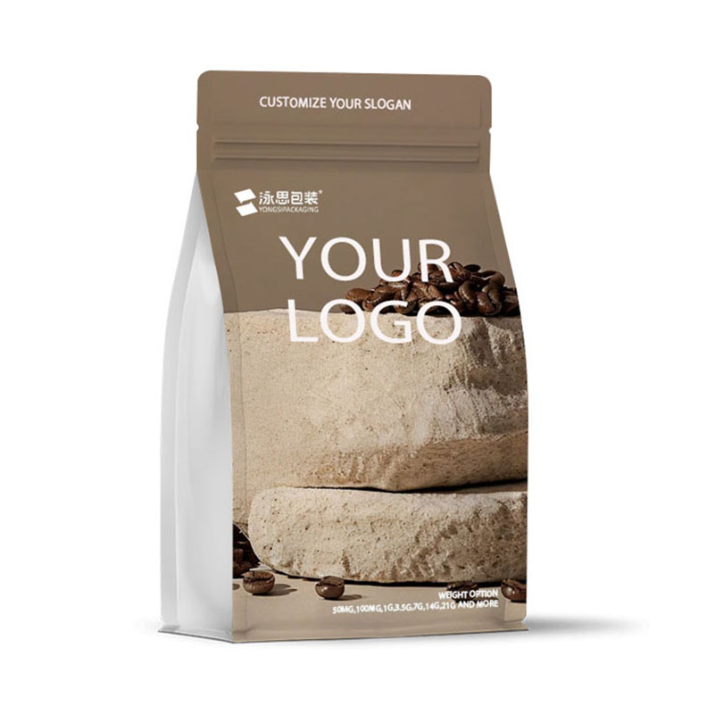 Coffee Packaging Kraft Paper Pouch with Valve for Tea Coffee Plastic Bag