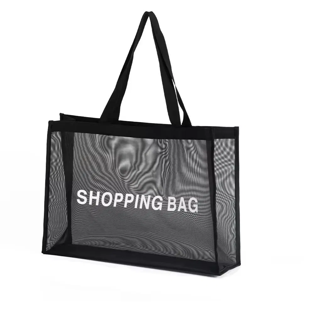Eco Friendly Custom Logo Nylon Mesh Maket Cloth Shop Shoulder Beach Shopping Tote Bags for Vegetables