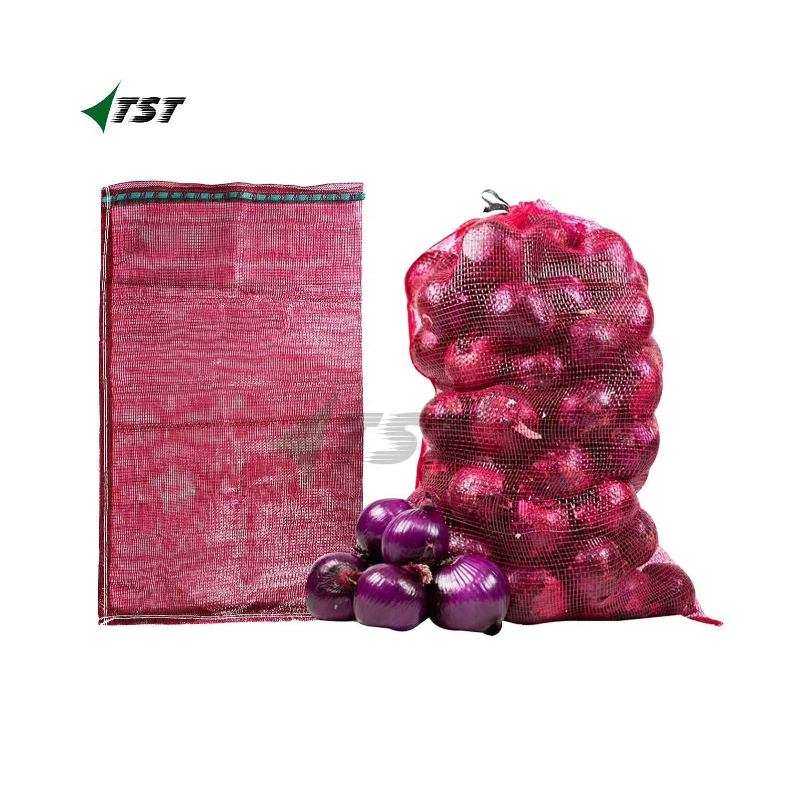 Woven Net Leno Bags Produktionslinie 100% Virgin PP Mesh Bag for Packaging Onion Plastic Leno Mesh Netting Bags for Packaging Vegetables and Fruits