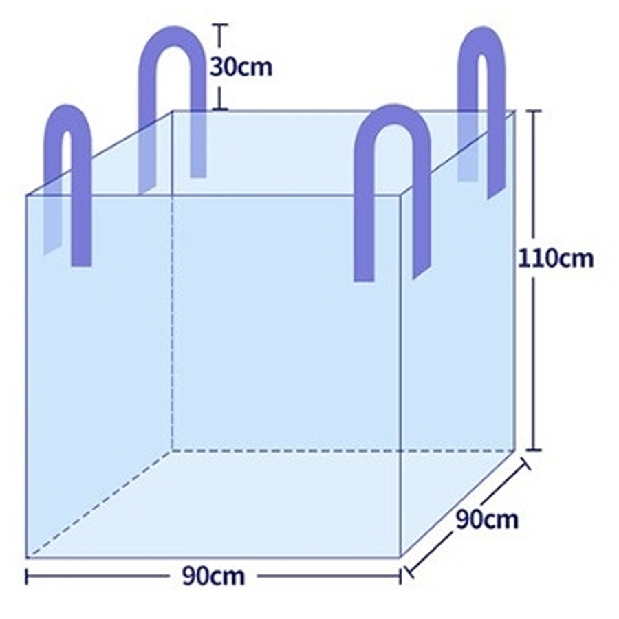 OEM Customized 100cm×100cm×120cm Flexible Intermediate Bulk Container (FIBC) PP Ton Pack Bag