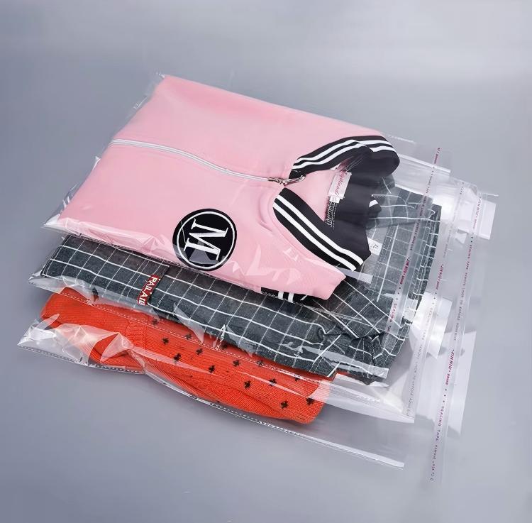 Custom Printed Biodegradable PE Bag Large Self-Adhesive Clear OPP Cellophane for Clothes Socks Packaging Biodegradable