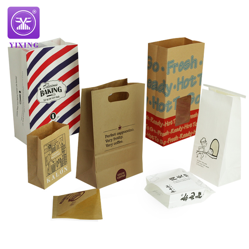 Custom Takeaway Greaseproof BBQ Kebab Hot Dog Sandwich Burger Packaging Aluminum Foil Lined Paper Bag Fast Food Delivery Bags