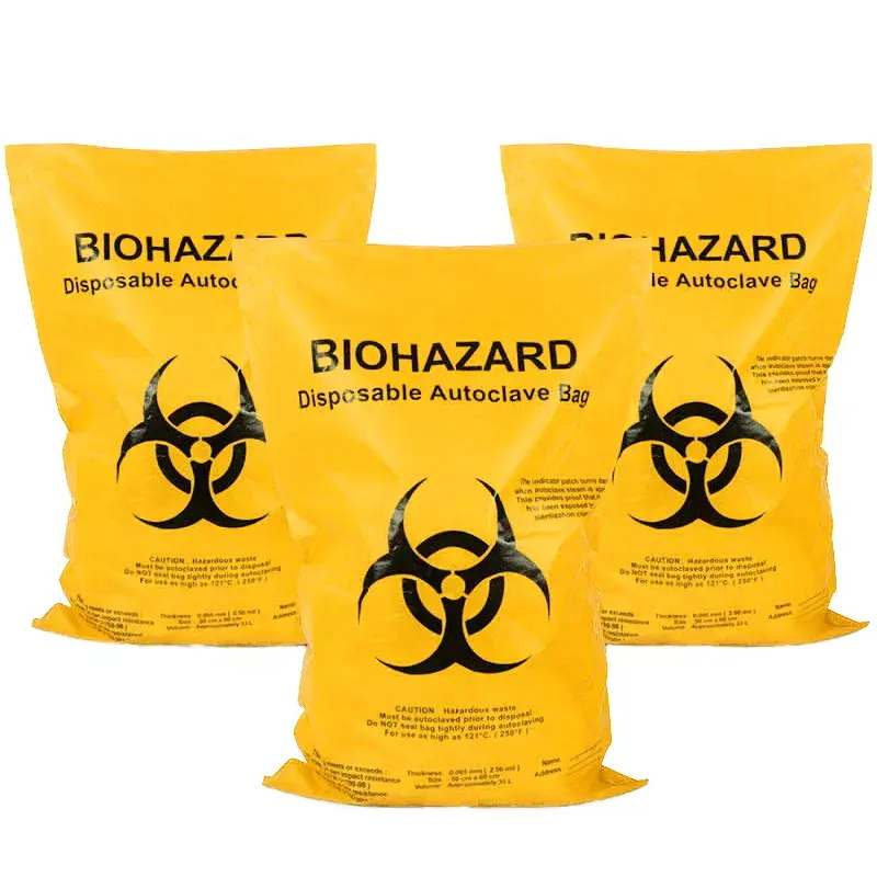 Heavy Duty LDPE HDPE Polyethylene Plastic Red Infectious Disposal Medical Clinical Bag Biological Biohazard Waste Bag