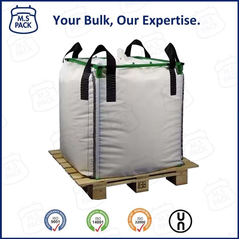 1 Ton Jumbo Bag FIBC Bulk Bags Conductive PP Saddle Sand Spout Wovenbags Experienced Factory's Cheap Bigbag 1000kg Circular/Tubular Jumbo Bag