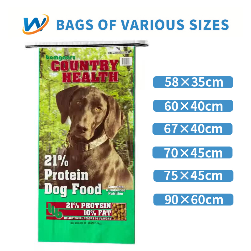 Wr 5kg 10kg 25kg 50kg Wholesale Competitive Price Polypropylene Rice &amp; Feed Flours Packaging Dog Food Laminated Woven Plastic PP BOPP Bag Manufacturer