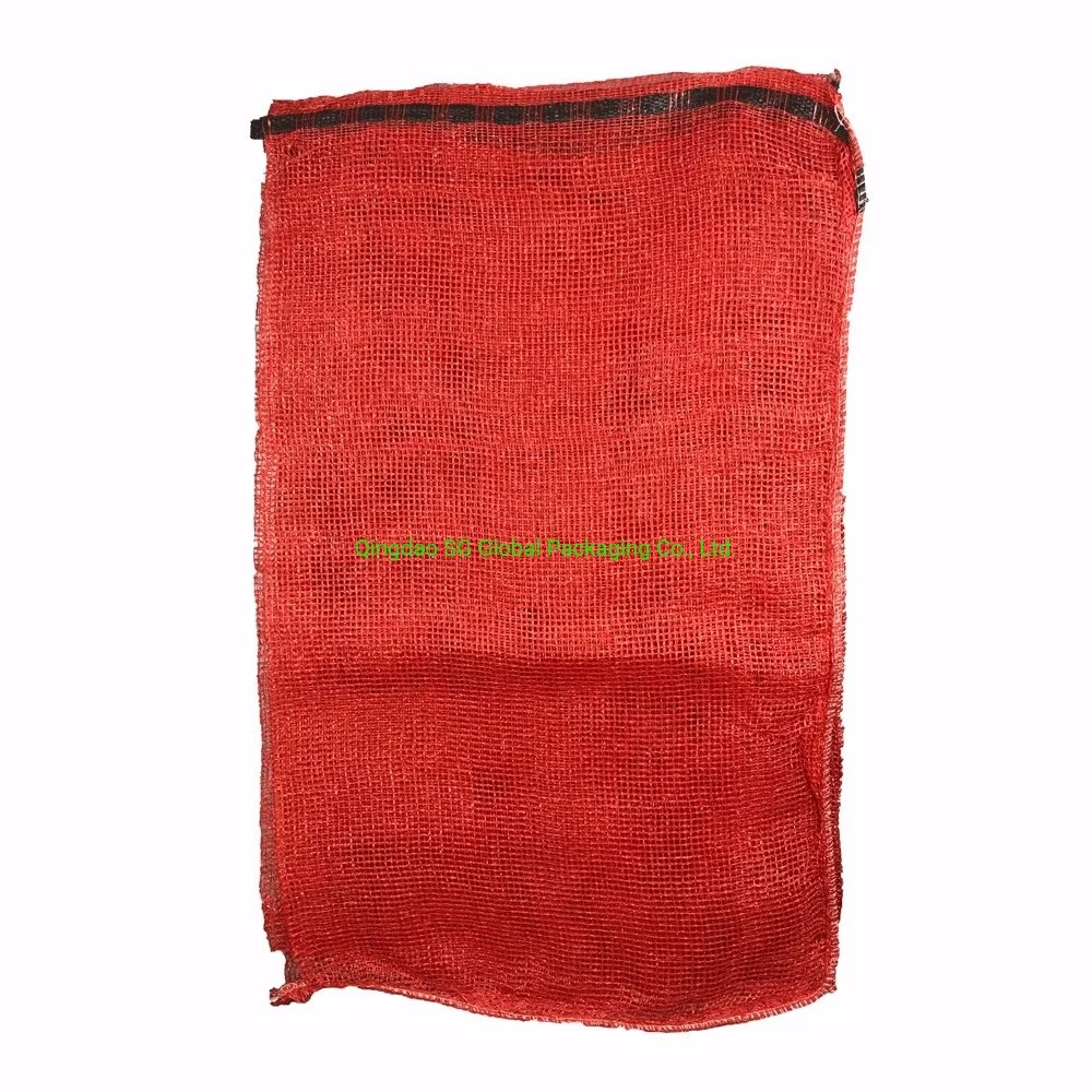 SGS Factory Packaging 25kg 50kg Onion Potato Tomato Cabbage Vegetable Fruit Orange Lemon Firewood Seafood Garlic Plastic Drawstring Empty PP Leno Net Mesh Bag