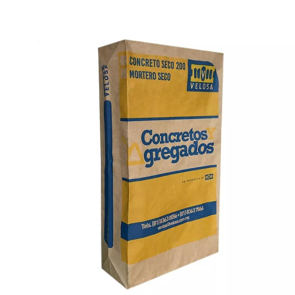 Custom 25kg 50kg Multiwall Kraft Paper Cement Bag Putty Cement with Valve Flour Bag