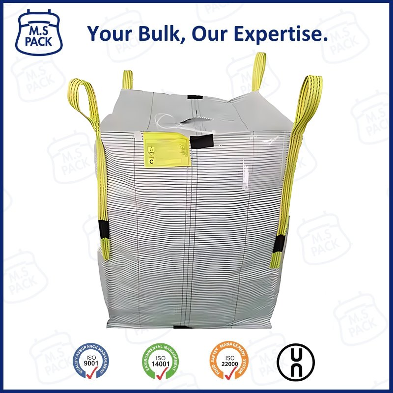 Top Opening Anti-Static Conductive Jumbo Bags Breathable Woven Plastic Tons 1000kg 1ton 1500kg Loading Weight