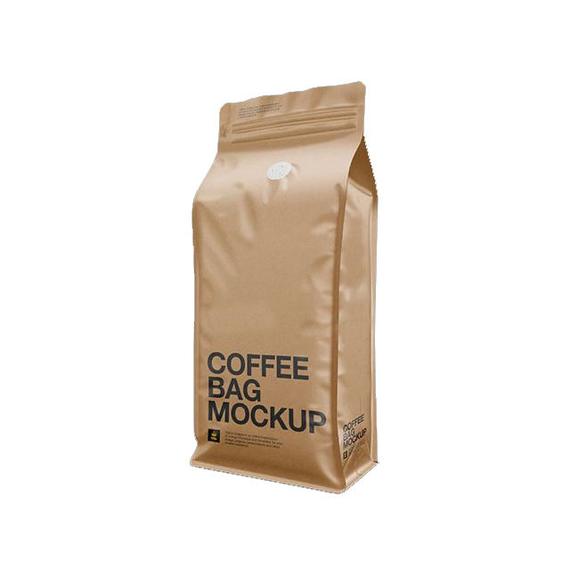 Factory Direct Plastic &amp; Kraft Paper Coffee Packaging Bags Zipper Top with Degassing Valve