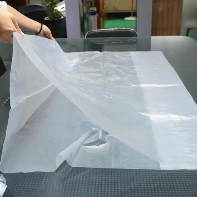 8"X5"X18"Clear Plastic LDPE Poly No Venting Holes Food Packaging Produce Bag with Gusseted