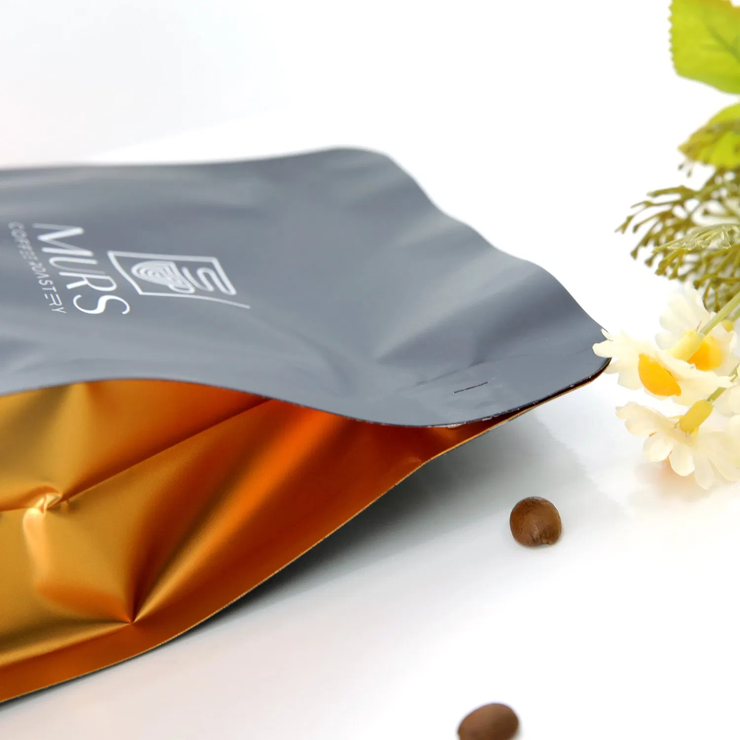 Flat Bottom Aluminum Foil Kraft Paper Food Packing Zipper Stand up Plastic Valve Pouch Tea Protein Powder Mylar Zip Lock Doypack Coffee Bean Packaging Bag