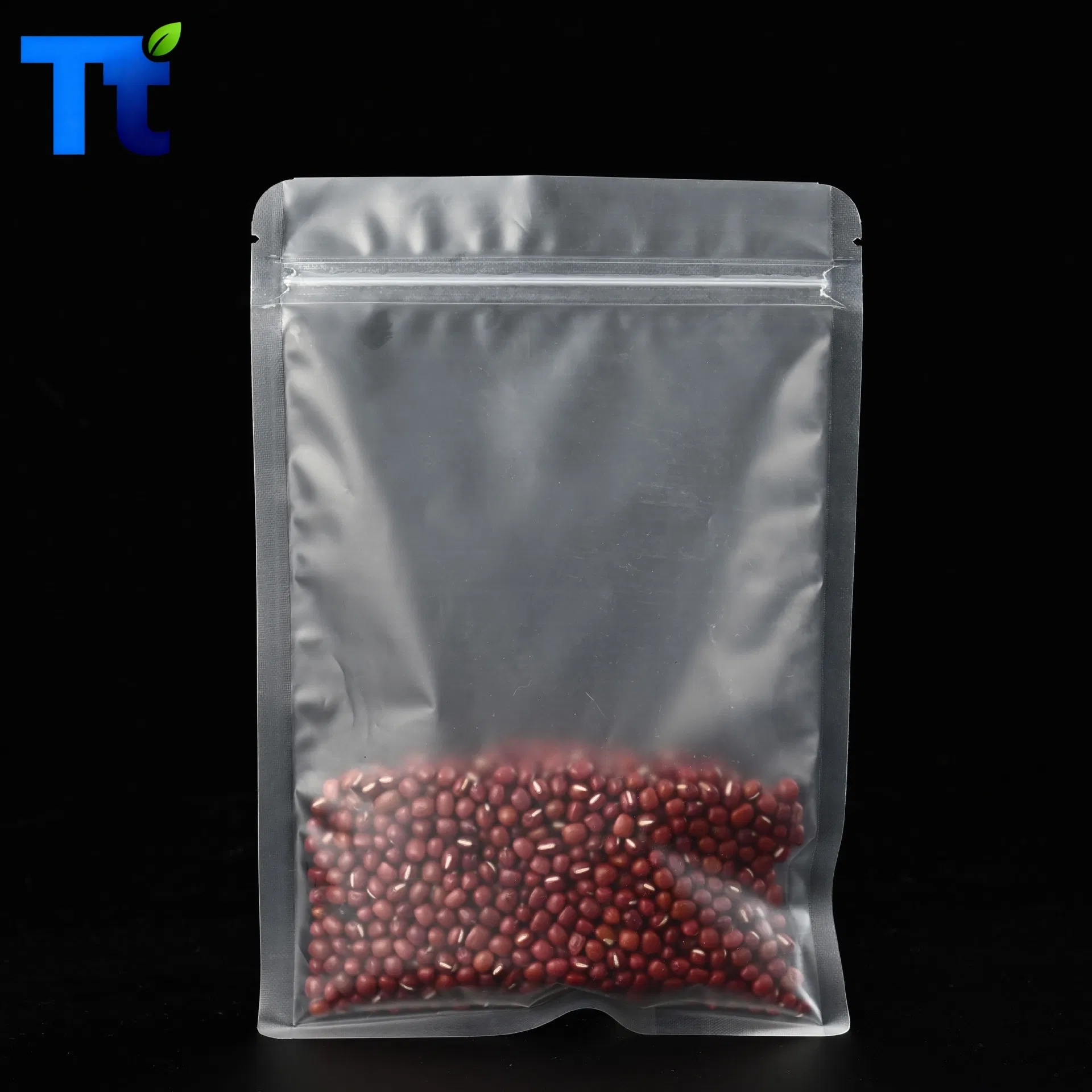 in Stock 250g 500g Kraft Paper Matte Food Packaging Window Plastic Aluminum Foil Flat Bottom Stand up Coffee Beans Packaging Pouch with Zipper