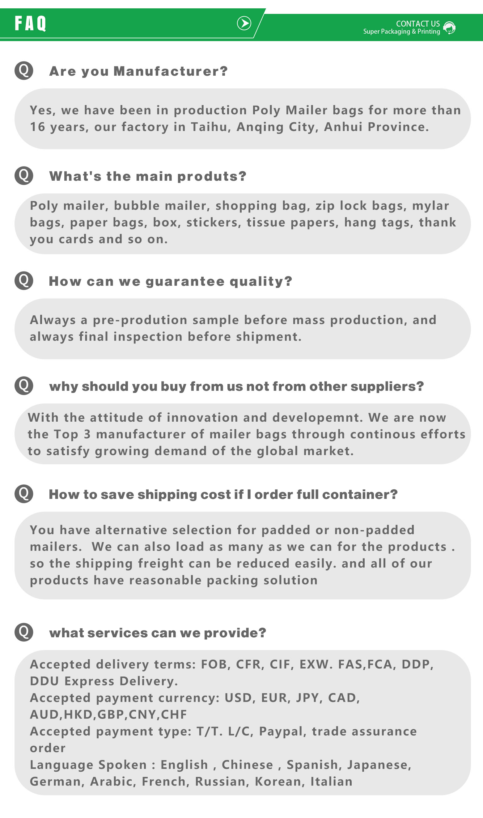 Product FAQ Showcase
