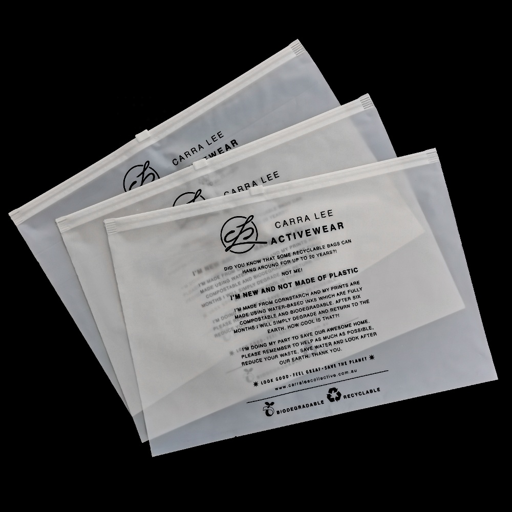 Custom Eco Friendly Matte Biodegradable Zip Lock Bag, T Shirt Swimwear Plastic Clothing Zipper Bags Ziplock Bag For Clothes