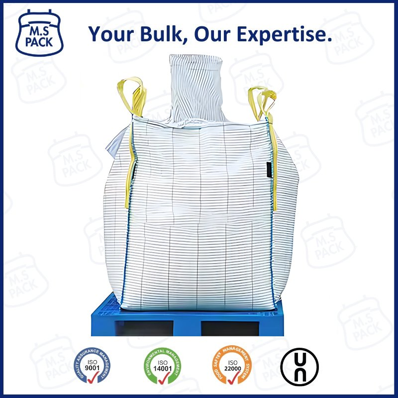Top Opening Anti-Static Conductive Jumbo Bags Breathable Woven Plastic Tons 1000kg 1ton 1500kg Loading Weight