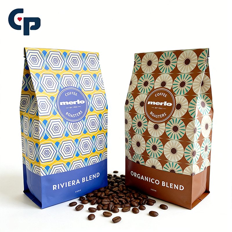 Factory Recyclable Kraft Paper Bottom Gusset Zipper Matt Glossy Finished Transparent Window Bolsas Doypack Coffee Bean Powder Packaging Bag Stand up Pouch