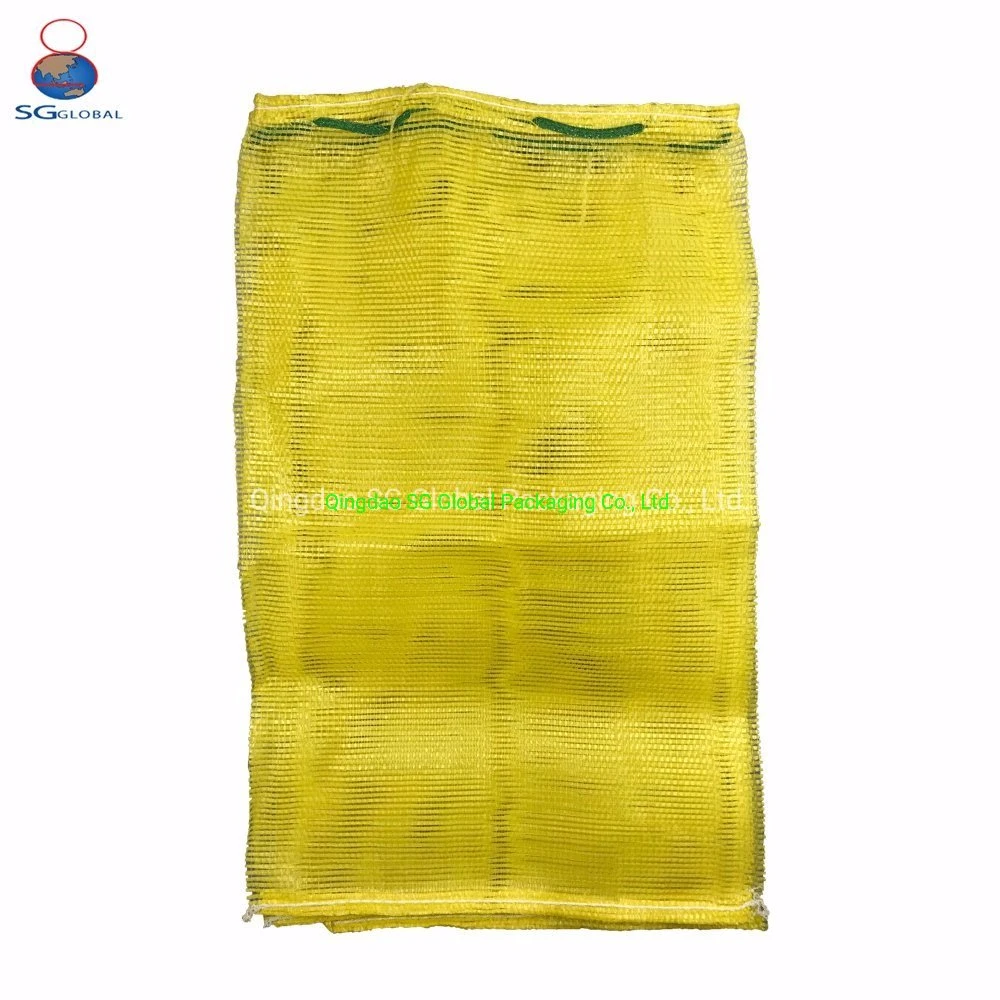Grs SGS Factory Wholesale Empty Plastic Drawstring Packing 25kg 50kg Firewood Vegetable Onion Potato Cabbage Fruit Orange PP Tubular Woven Leno Net Mesh Bag