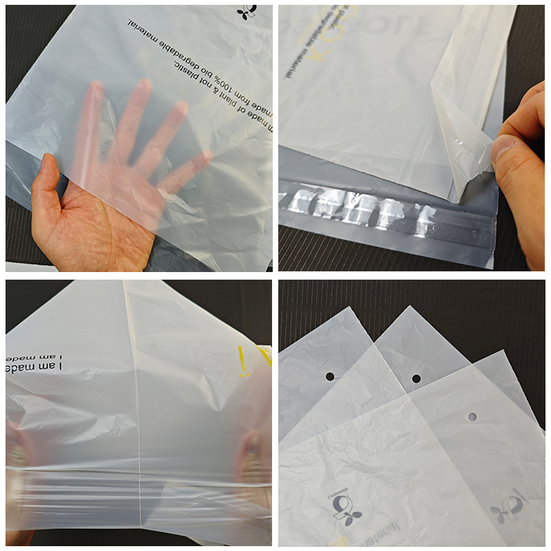 Customized logo Self Adhesive Biodegradable Bag OK Compost HOME Certificate Eco Friendly Plastic Poly Bags Packaging Clothing