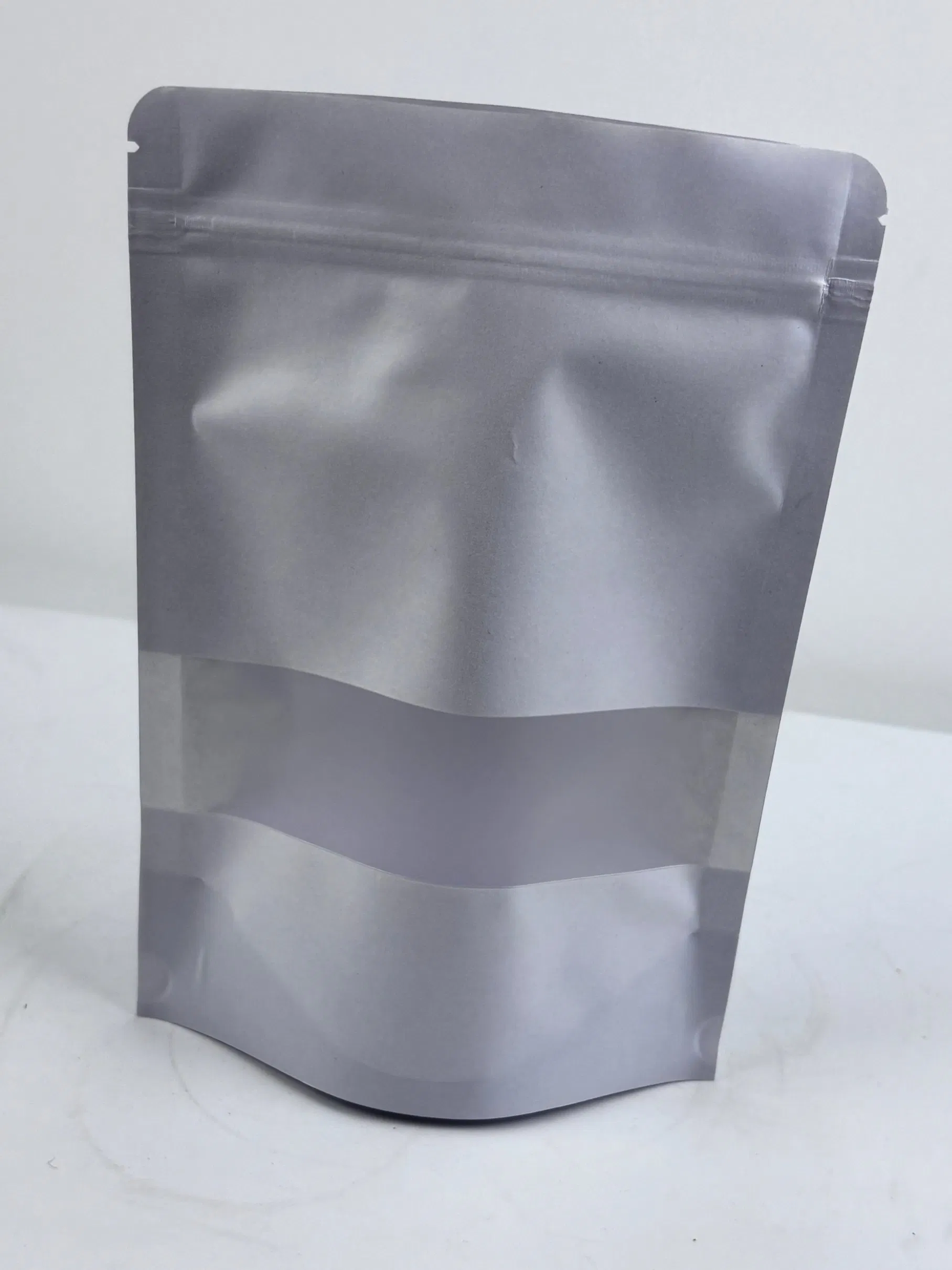 Customizable White Kraft Paper Stand up Pouch Food Packaging Ziplock with Display Window