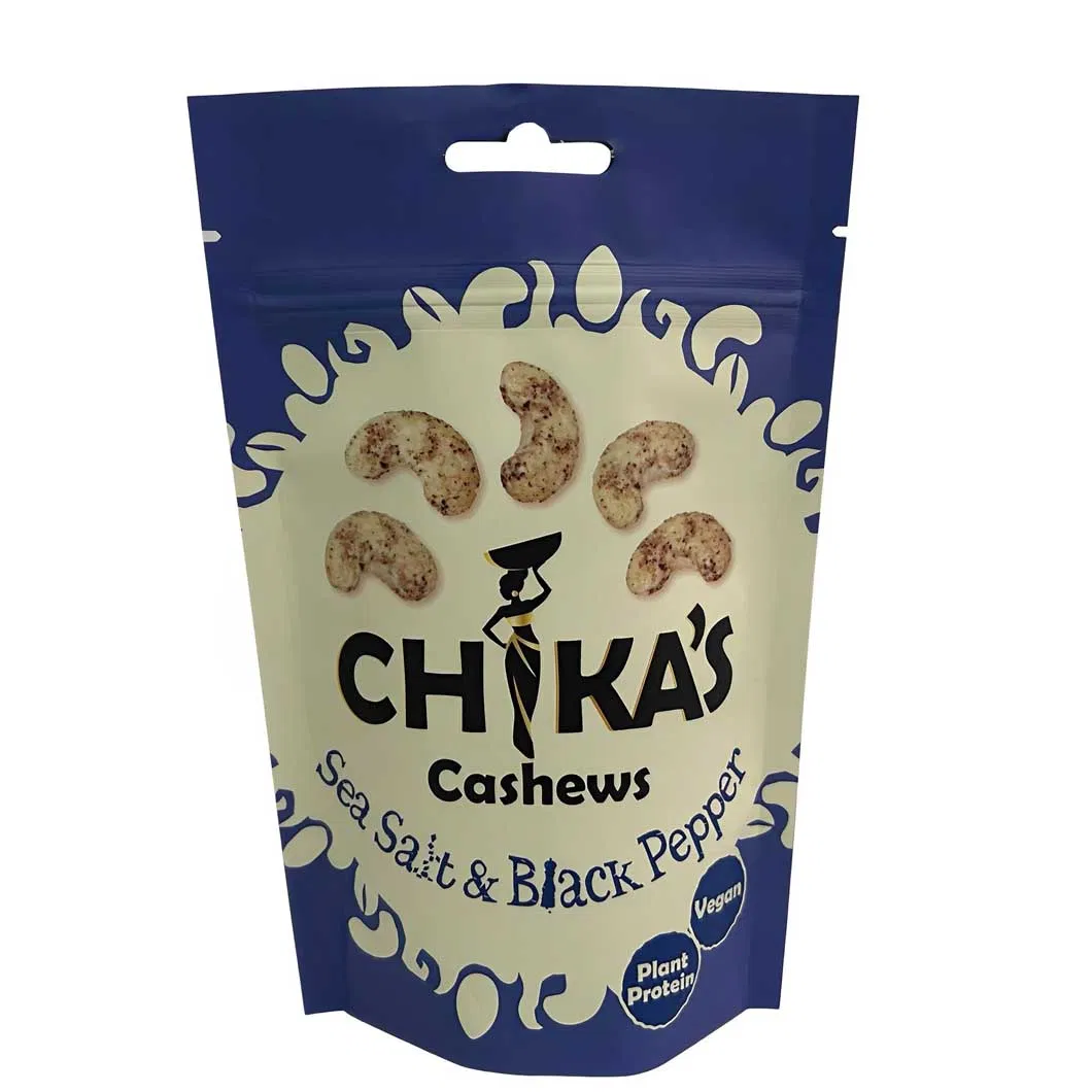 Plastic Food Packaging Ziplock Kraft Paper Window Stand up Pouch with Zipper
