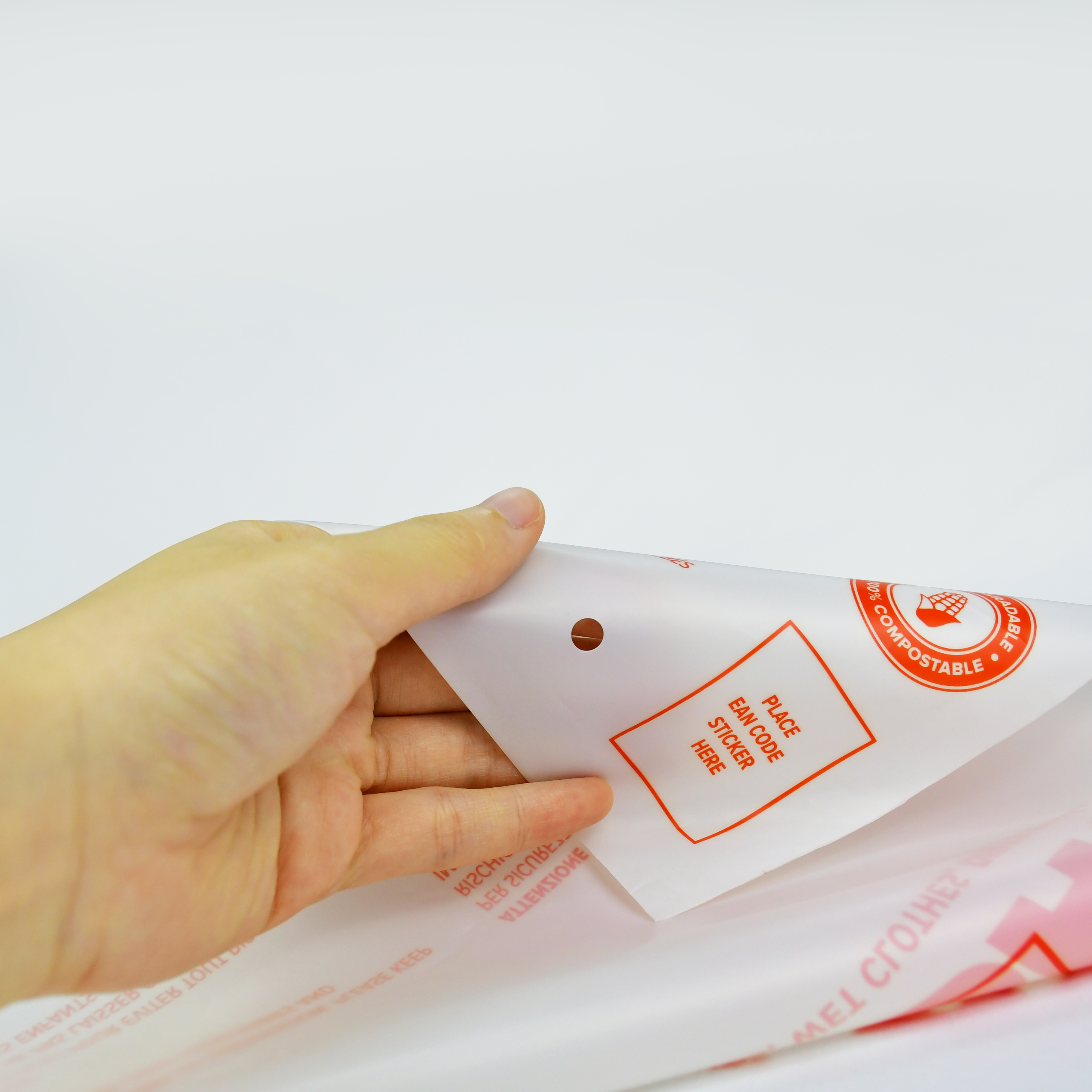Custom Pla Biodegradable Corn Starch Bags Compostable Zipper Plastic Bags with Suffocation Warning