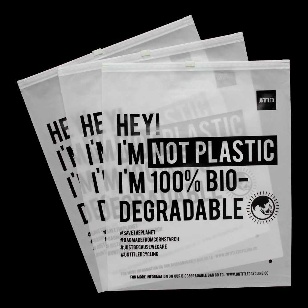 Custom Eco Friendly Matte Biodegradable Zip Lock Bag, T Shirt Swimwear Plastic Clothing Zipper Bags Ziplock Bag For Clothes