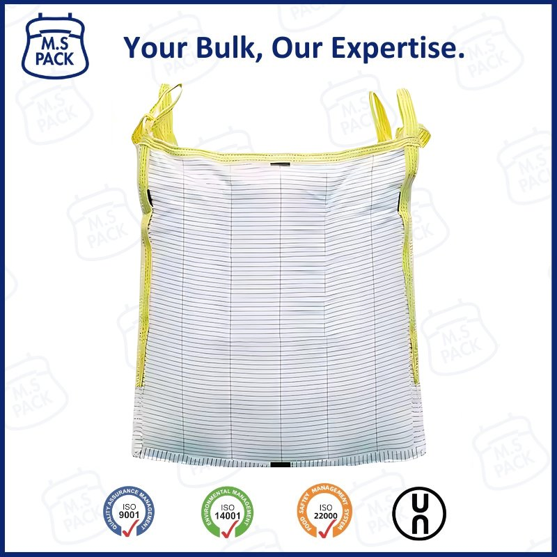 Top Opening Anti-Static Conductive Jumbo Bags Breathable Woven Plastic Tons 1000kg 1ton 1500kg Loading Weight