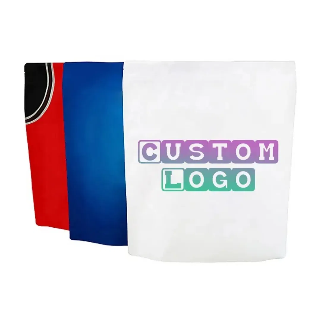 1lb Customized Size Aluminum Foil Moisture Resistant PE Stand up Food Storage Custom Printed Foil Lined Zip-Lock Mylar Bags
