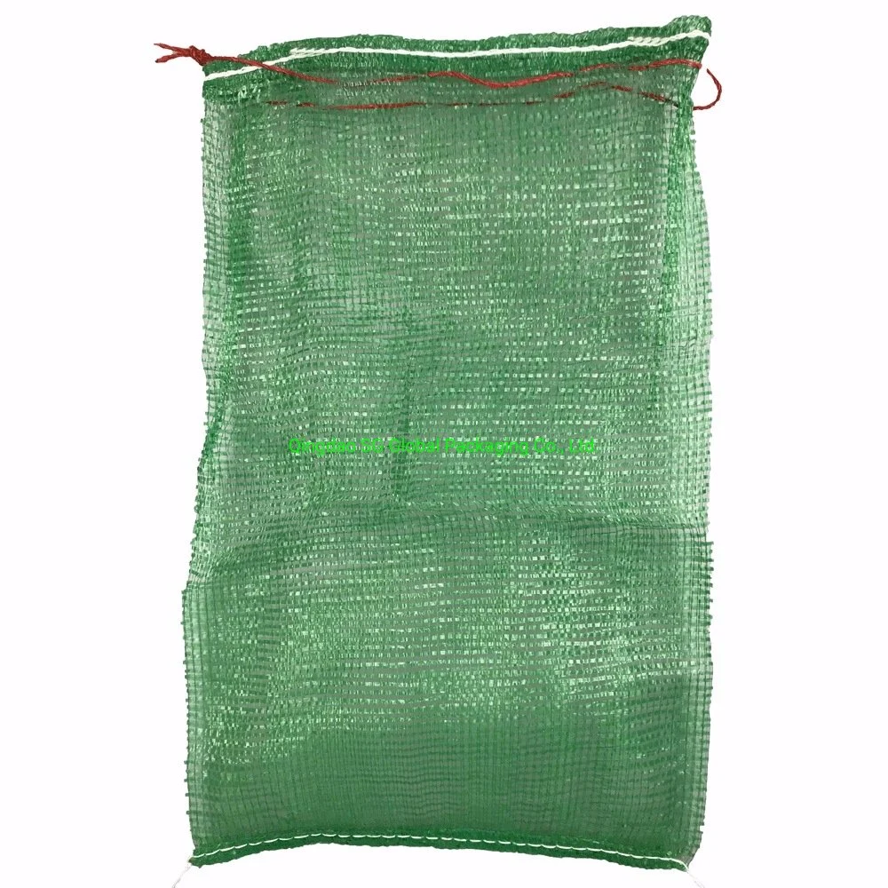 Grs SGS Factory Wholesale Empty Plastic Drawstring Packing 25kg 50kg Firewood Vegetable Onion Potato Cabbage Fruit Orange PP Tubular Woven Leno Net Mesh Bag