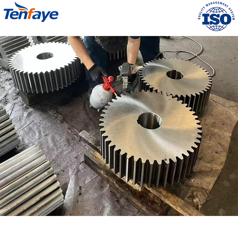 Tenfaye Precision Machined Duty Small Girth Gear and Pinion Shaft for Vertical Roller Mill Drive System in Mining and Building Material Processing Equipment