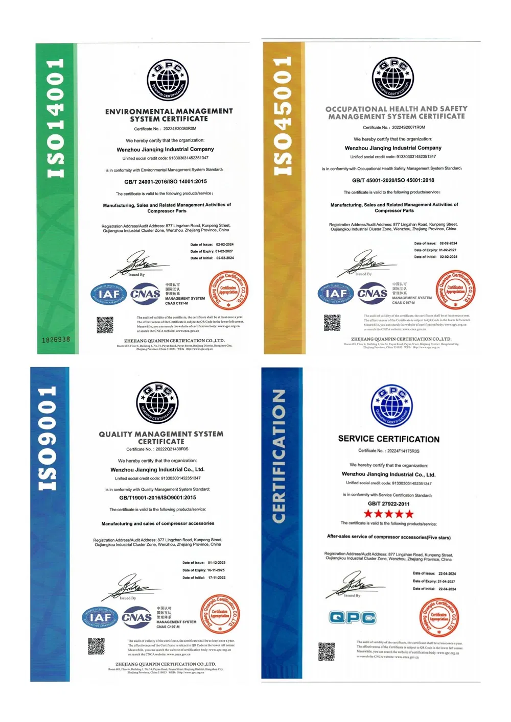 Certifications