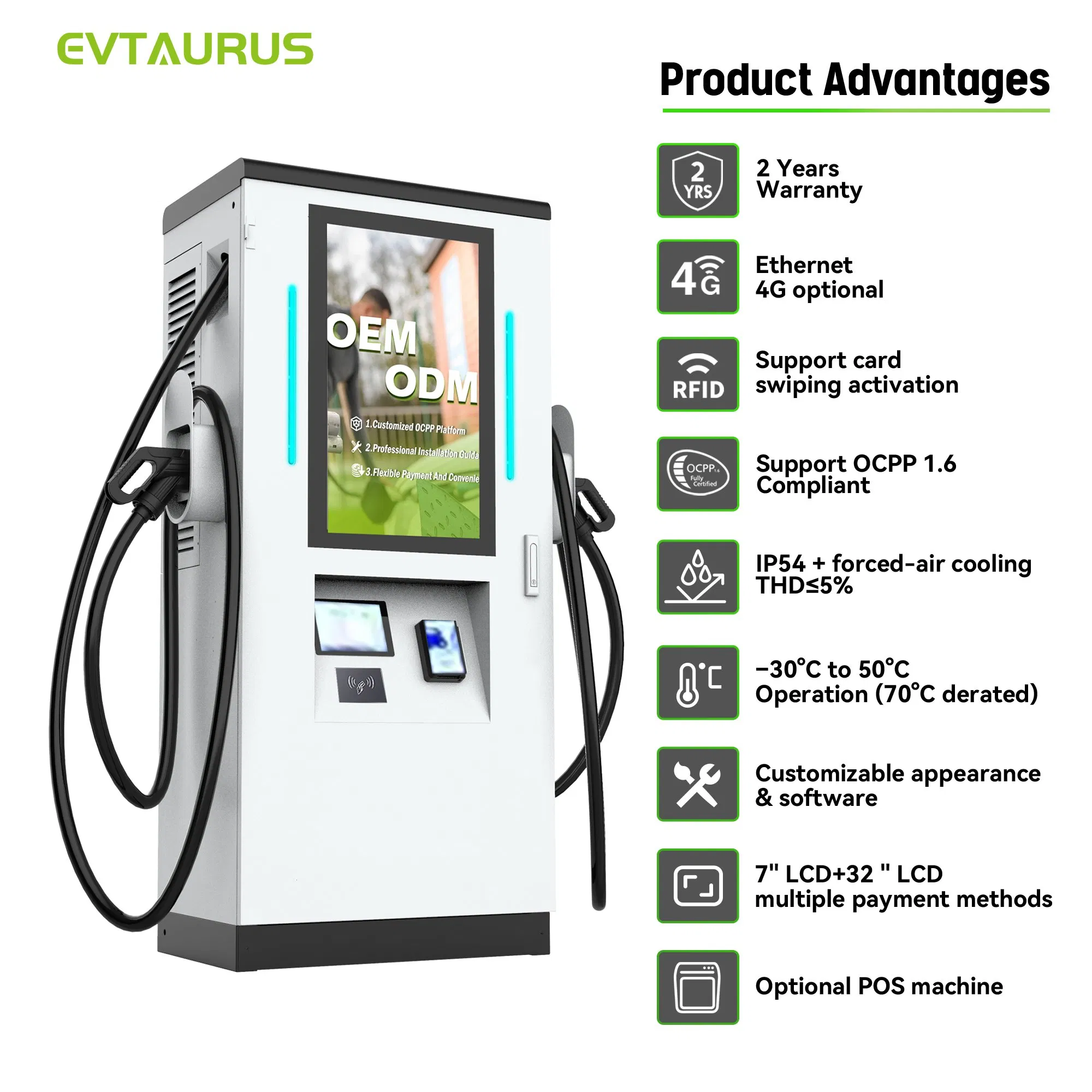 High Performance DC 120kw 240kw CCS2 CCS1 Gbt Nacs Electric Vehicle Car EV Charging Station with Advertising Screen