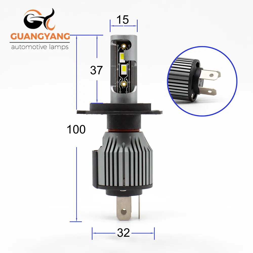 Car LED R10 H4 3570 Chips 44 Watts 6000lm 6500K Cooler System