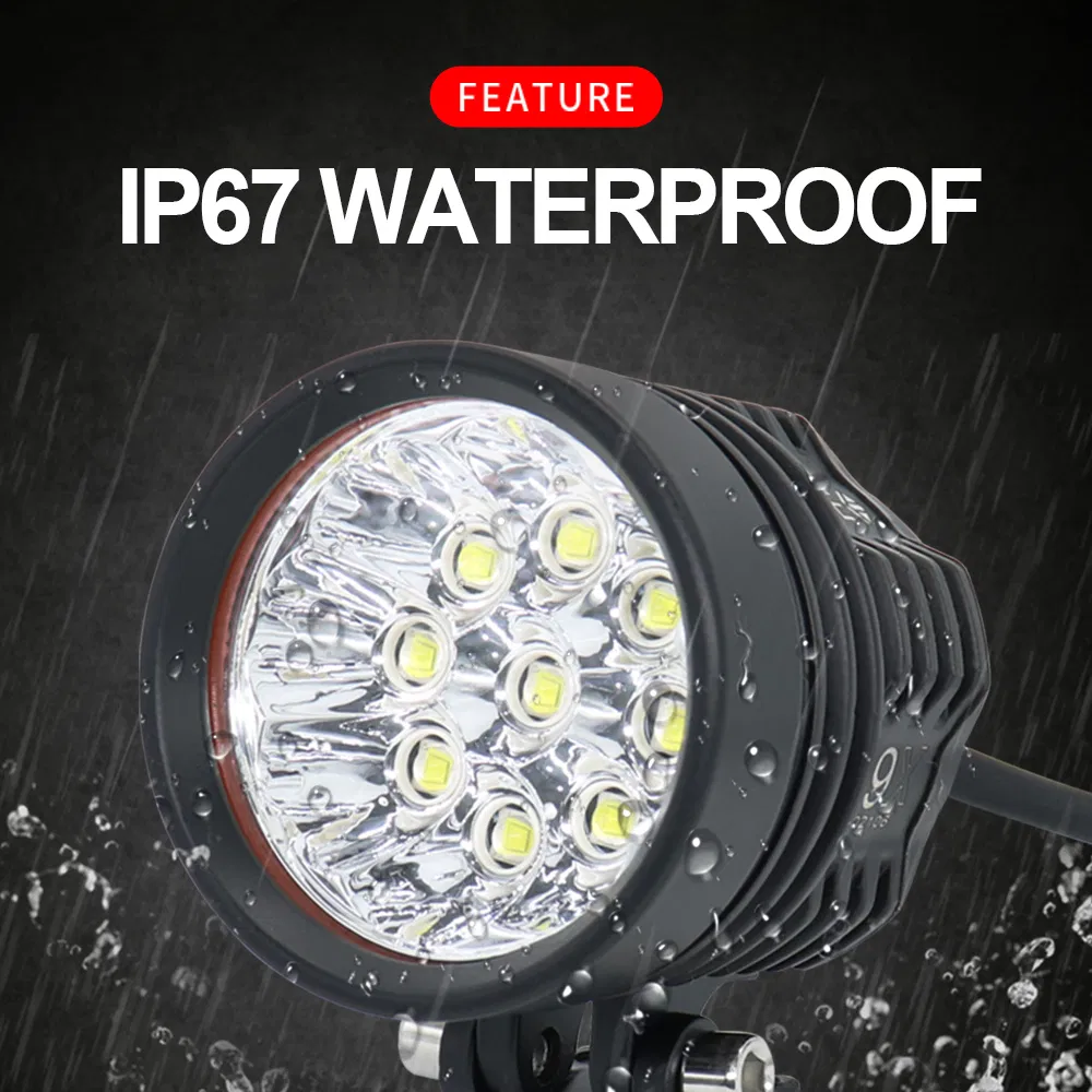 90W Super Bright LED Motorcycle Spotlight Work Light Universal Motorbike Mini Spot Driving Light Headlight