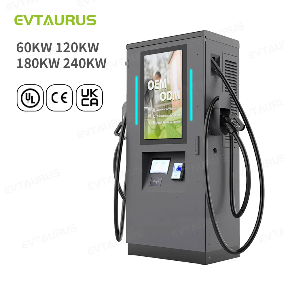 High Performance DC 120kw 240kw CCS2 CCS1 Gbt Nacs Electric Vehicle Car EV Charging Station with Advertising Screen