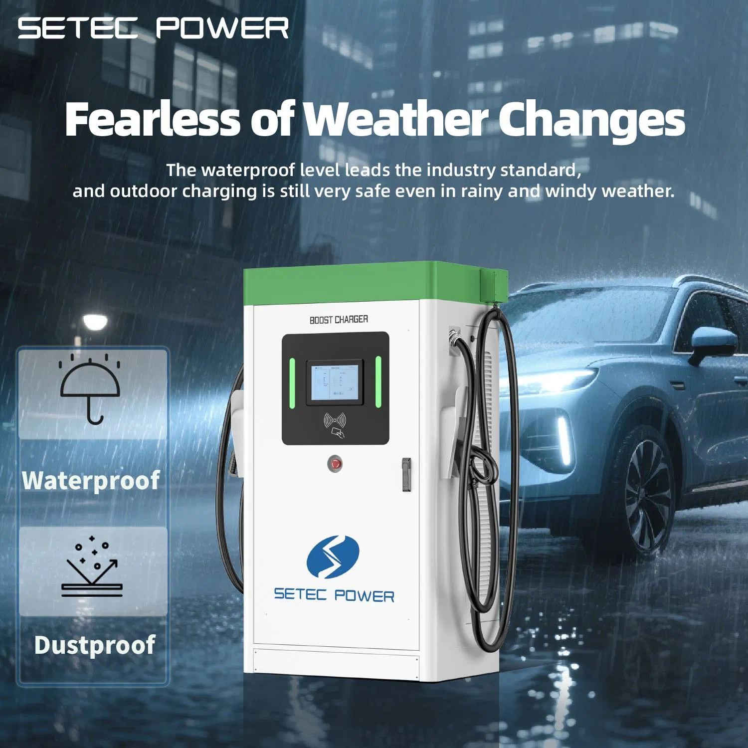 SETEC POWER High Power 60kW-500kW Electric Vehicle Charging Station with Waterproof Feature