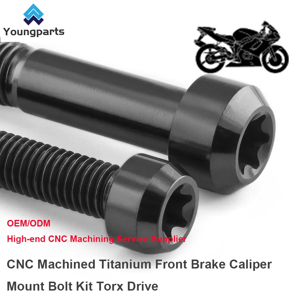 Upgrade Your Braking System with Precision-Made Titanium Front Brake Caliper Mount Bolt Kit - Torx Drive and CNC Turning