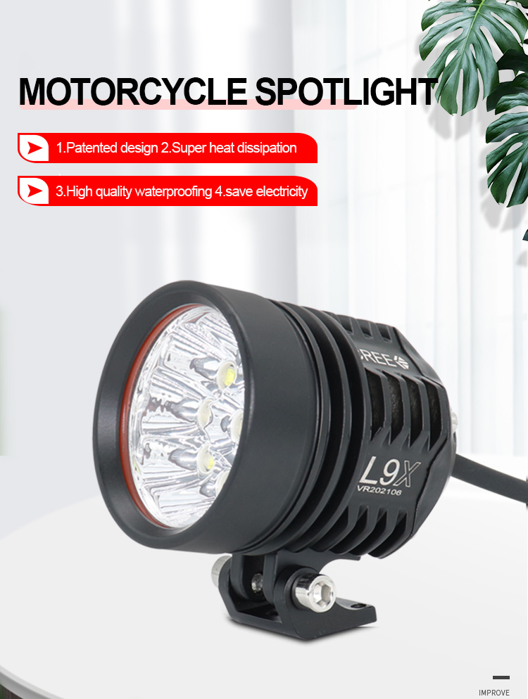 90W Super Bright LED Motorcycle Spotlight Work Light Universal Motorbike Mini Spot Driving Light Headlight
