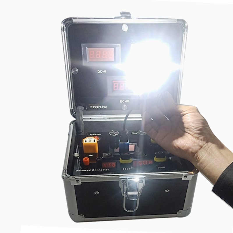 High Quality Black Housing Universal All Models Voltage Power LED Headlight Bulb Tester Box
