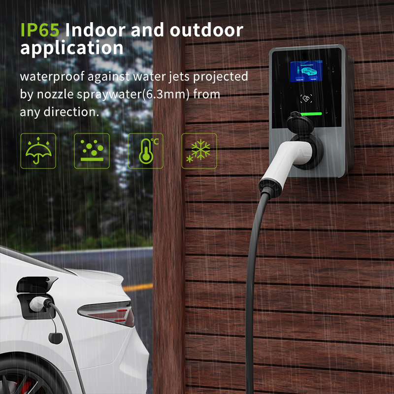 GS7-AC-B02 Electric Vehicle Charging Station in White, Black, Orange