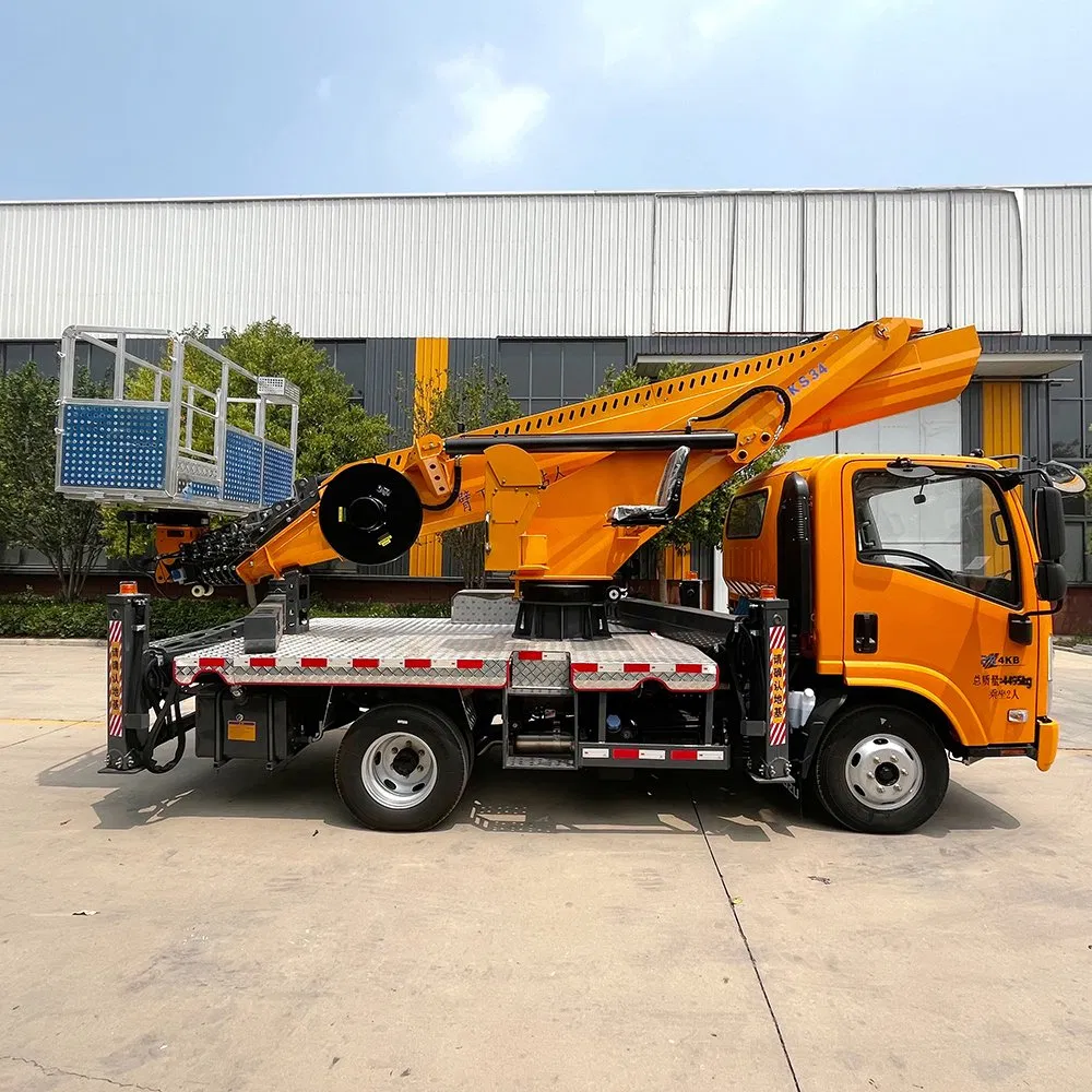 New Model Articulated Aerial Work Vehicle with Integrated Crane System and Advanced Safety