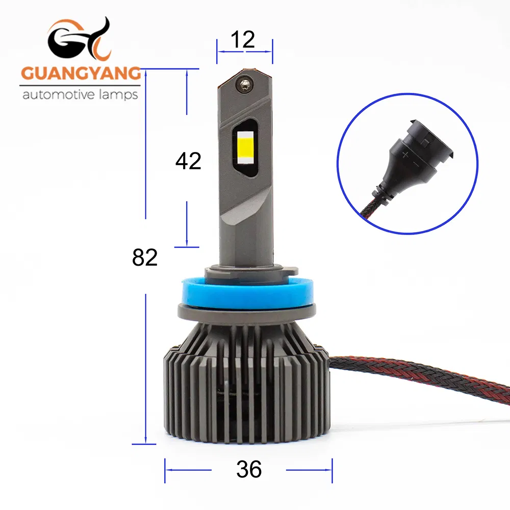 Car LED R6 H11 3570 Chips 26 Watts 3000lm 6500K Cooler System