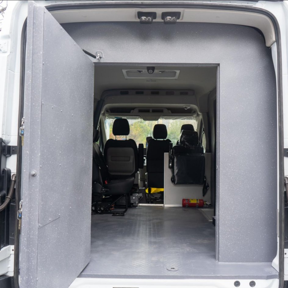 Cash in Transit Vehicle Equipped with Anti-RAM Bumper &amp; Safety Warning System