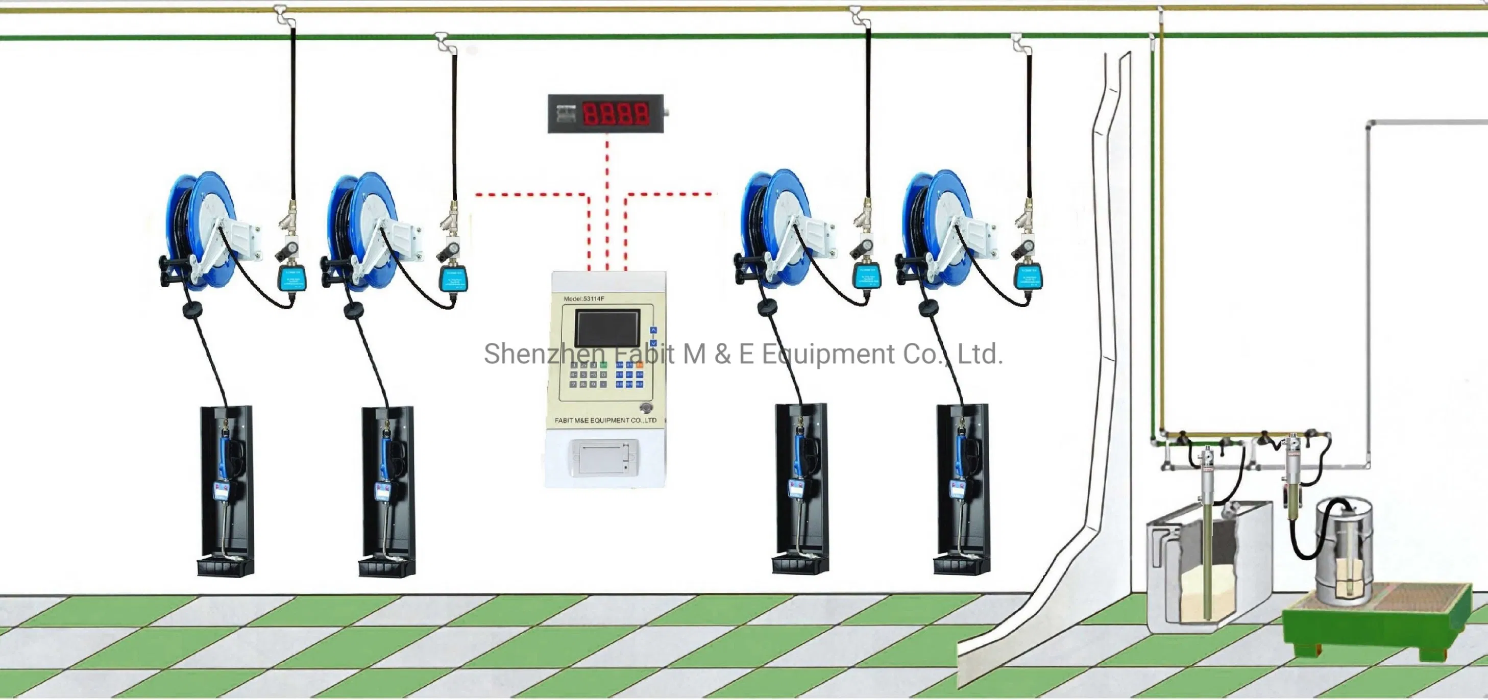 Fabit Fluid Monitoring System for Oil in Auto Repair Workshop