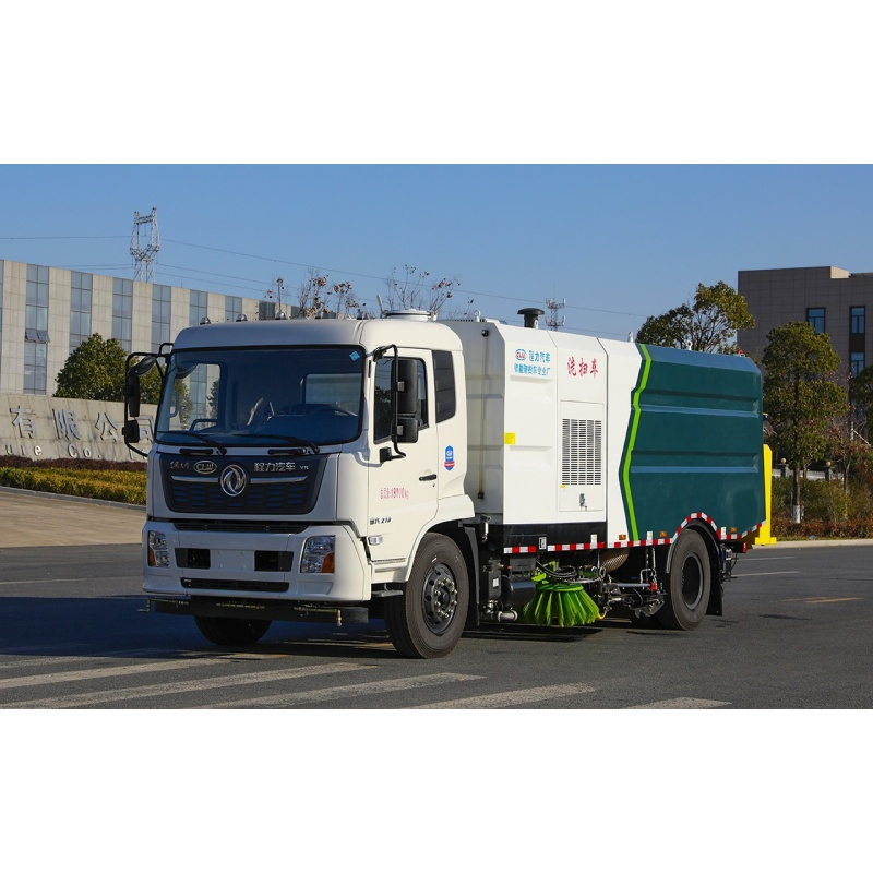 Compact Washing and Sweeping Vehicle with Rear Mounted Anti Collision Buffer for Narrow Street Cleaning and Safety