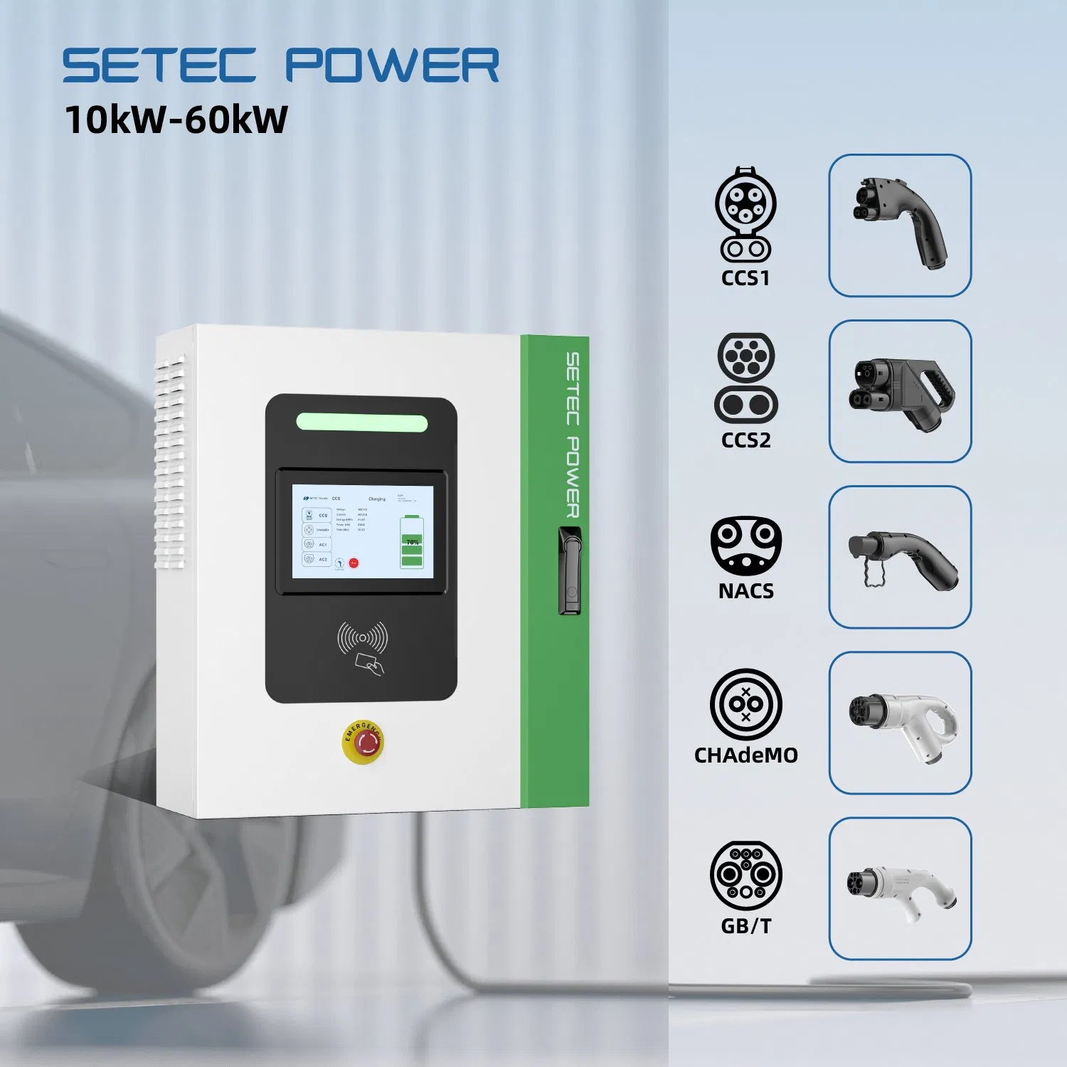 SETEC POWER PowerPack 10kW Electric vehicle portable charging station for simultaneous charging of multiple vehicles